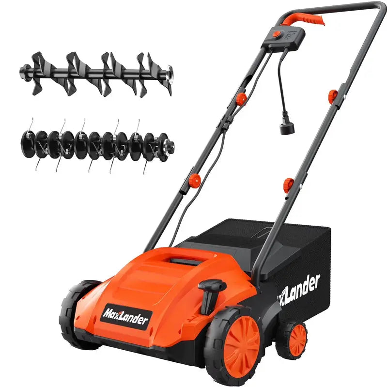 Maxlander 12-Amp Lawn Dethatcher & Scarifier – 2-in-1 Electric Tool with 4-Depth Settings & 30L Detachable Debris Collection Bag