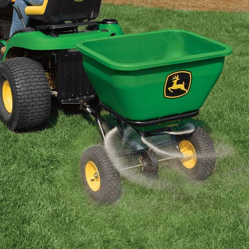 John Deere 175-Pound Tow-Behind Broadcast Spreader for Lawn and Garden Use