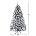 Snow-Flocked Christmas Tree  6ft or 9ft Hinged Pine Style with Realistic Finish