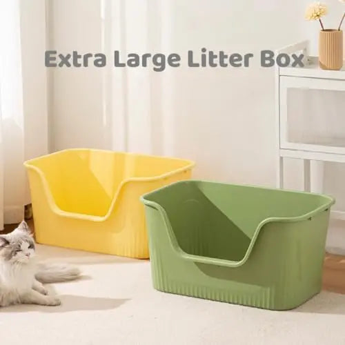 Extra Large 25.27″x17.83″x13.11″ Anti-Splashing Multi-Cat Litter Box – Grey, Tool-Free Assembly