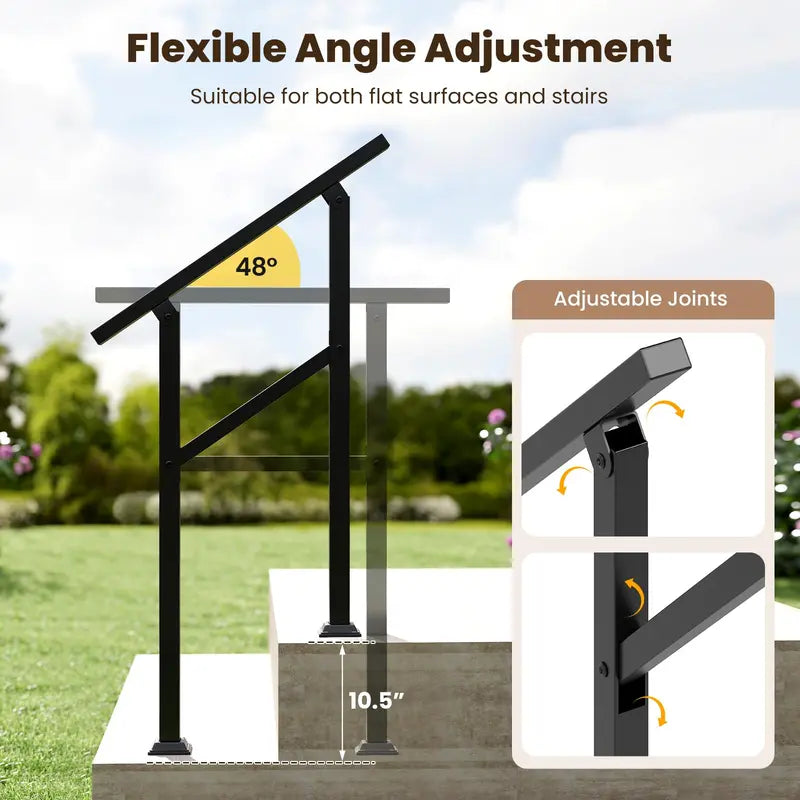 Space-Saving Adjustable Handrail for 0  Steps