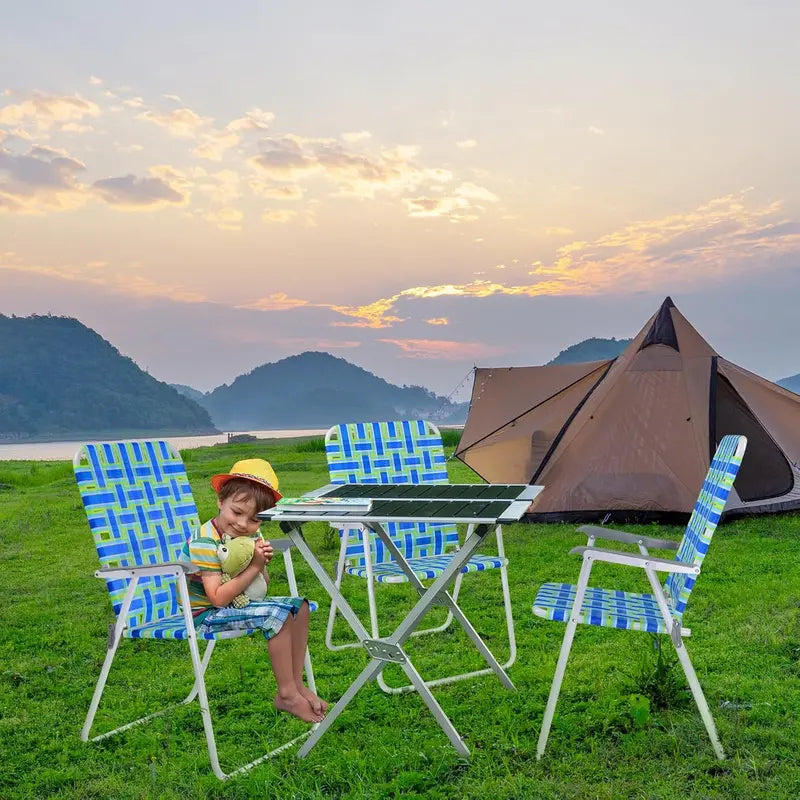 VINGLI Foldable Webbed Lawn Chairs — Pair of Lightweight, Portable Beach & Patio Seating Units
