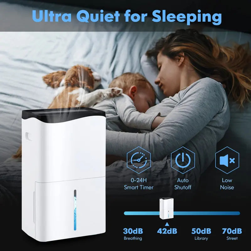 Smart 100-Pint Dehumidifier  Wi-Fi Enabled App Control, Alexa Compatibility & Coverage up to 5500 Sq. Ft.