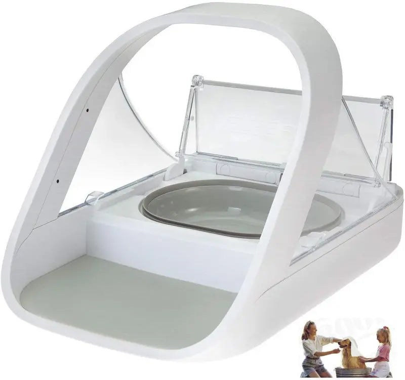 Microchip-Activated Automatic Pet Feeder — Dual-Compartment Design for Wet or Dry Food, Includes Bonus Towel
