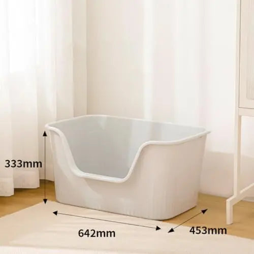 Extra Large 25.27″x17.83″x13.11″ Anti-Splashing Multi-Cat Litter Box – Grey, Tool-Free Assembly