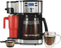 Hamilton Beach 2-Way 12-Cup Coffee Maker – Programmable Drip & Single-Serve Brewer with Auto Pause, Glass Carafe, and Black Finish