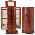 Large Standing Jewelry Armoire — Cambered-Front Cabinet with Organized Storage Compartments