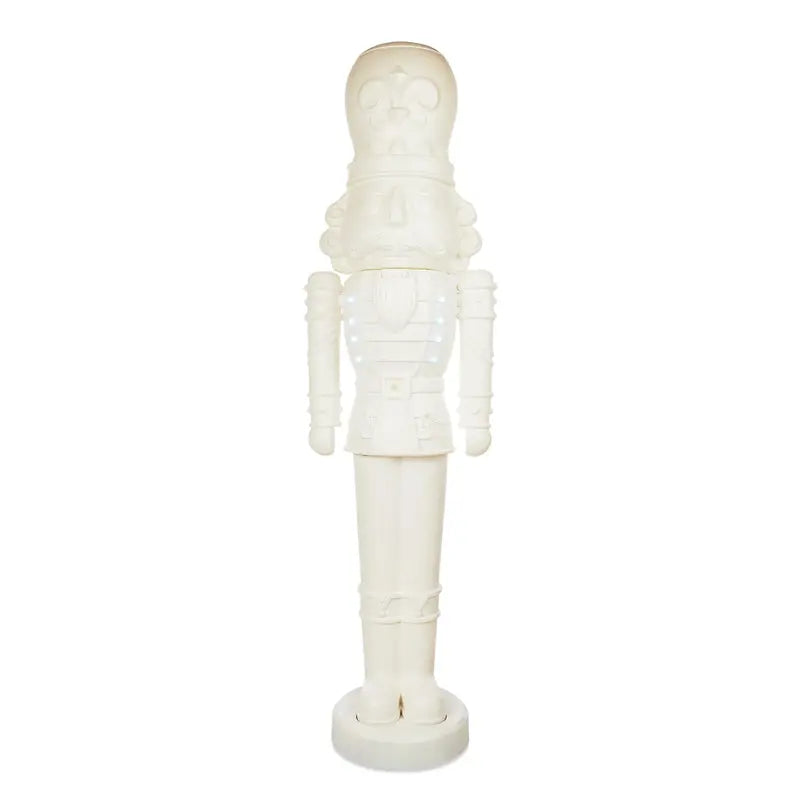 Holiday Time Animated 75-Inch White Nutcracker – LED Lights & Holiday Music