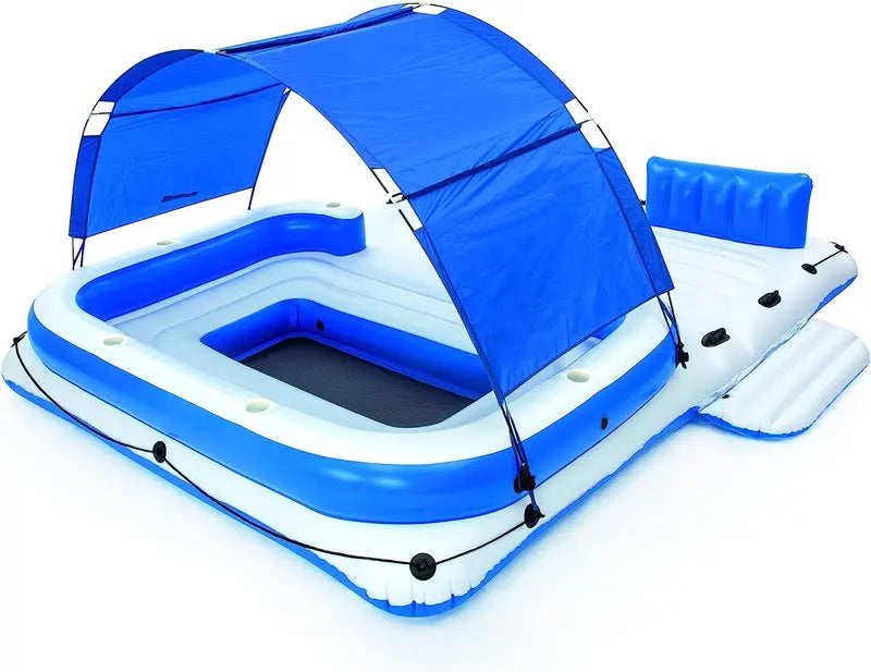 Tropical Breeze Inflatable Raft  Comfortable Floating Lounge for Pools and Lakes