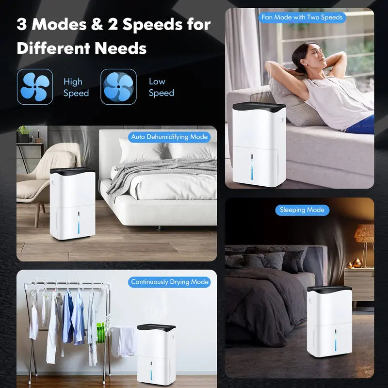 Smart 100-Pint Dehumidifier  Wi-Fi Enabled App Control, Alexa Compatibility & Coverage up to 5500 Sq. Ft.