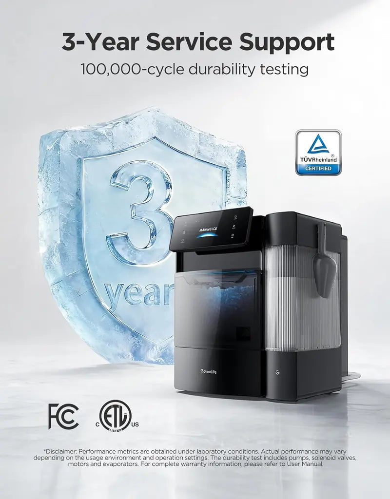 GoveeLife Smart Nugget Ice Maker Pro – 60 lbs/Day, 6-Minute First Ice, AI NoiseGuard & App Control
