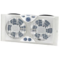 Holmes Dual-Blade Window Fan – 3-Speed Thermostat Control, Fits 24–37″ Windows, White Finish
