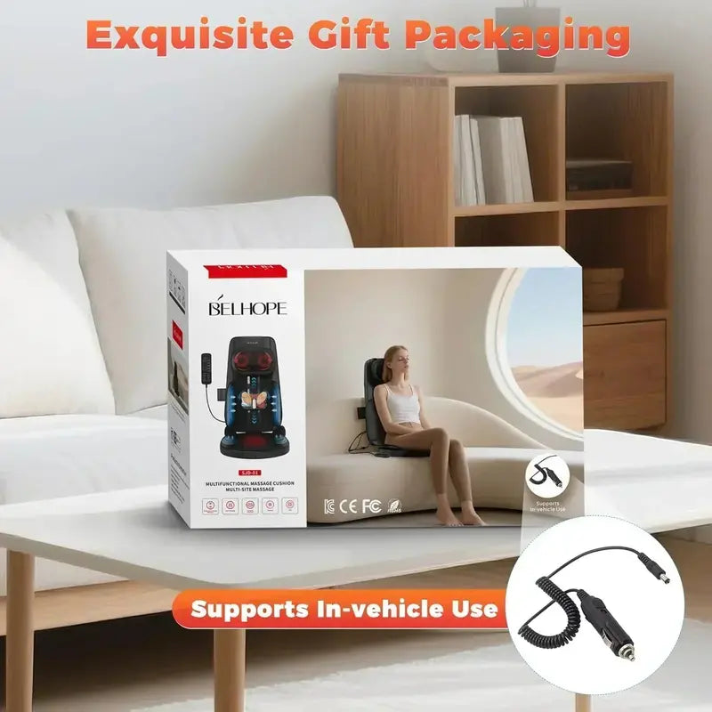 Targeted Back Massager  4-Zone Shiatsu Neck & Shoulder Relief for Desk or Car Use