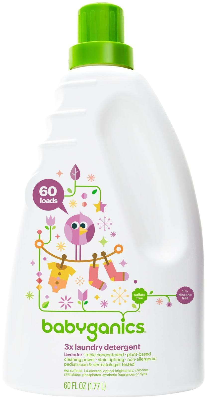 Babyganics Fragrance Free 3x Laundry Detergent - 60 fl oz bottle