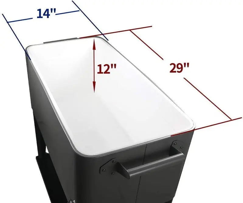 Mobile 80-Quart Party Cooler Cart – Stylish, Wheeled Beverage Bar for Entertaining