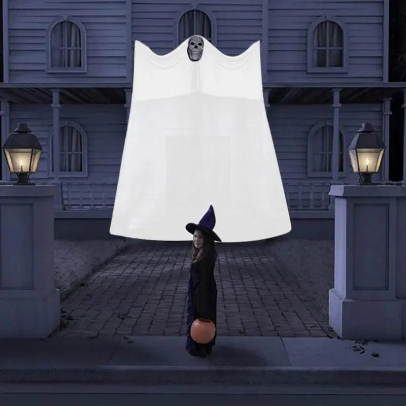 LED Hanging Ghost Light – Large Spooky Yarn Decor for Halloween Indoor/Outdoor Display