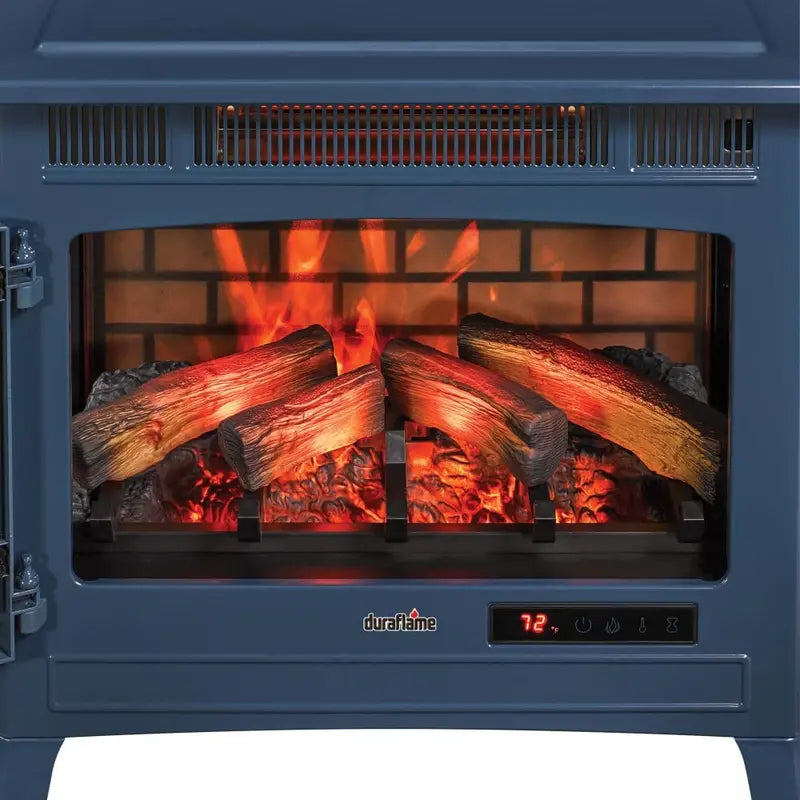 Freestanding Electric Fireplace Heater with Realistic 3D Flame Effect – Covers Up to 1,000 Sq. Ft