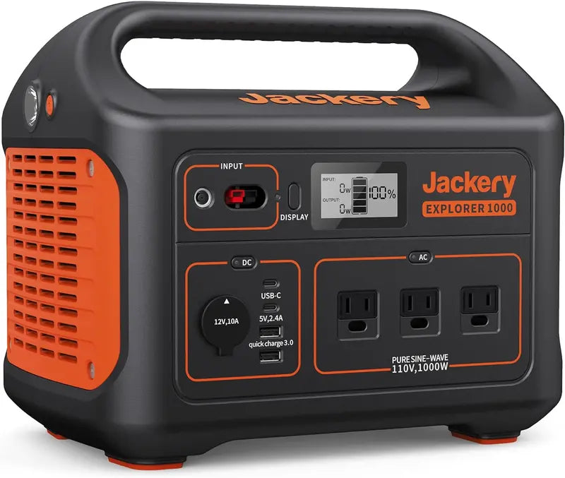 Jackery Explorer 1000 Portable Power Station – 1002Wh Solar Generator with Quiet AC Output