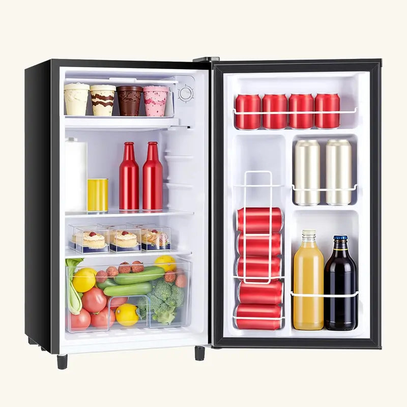 NEWBULIG 3.2 Cu Ft Compact Mini Fridge – Dual-Door Small Refrigerator for Dorm, Office, or Bedroom