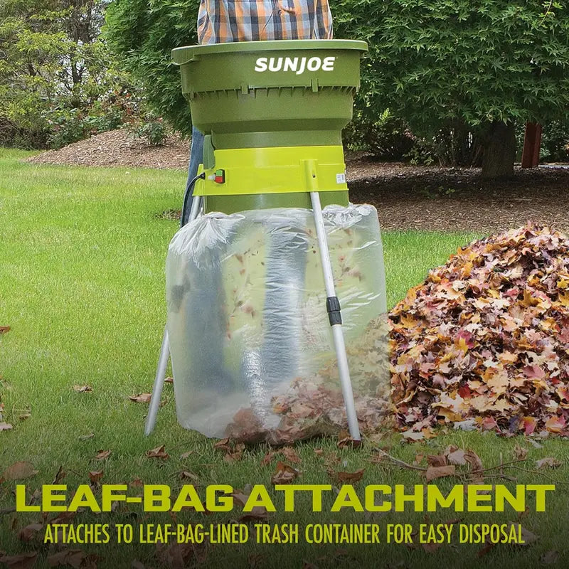 Sun Joe SJOLM801E Electric Leaf Mulcher  Shreds Up to 55 Gallons/Min, Variable Speed Dial Control