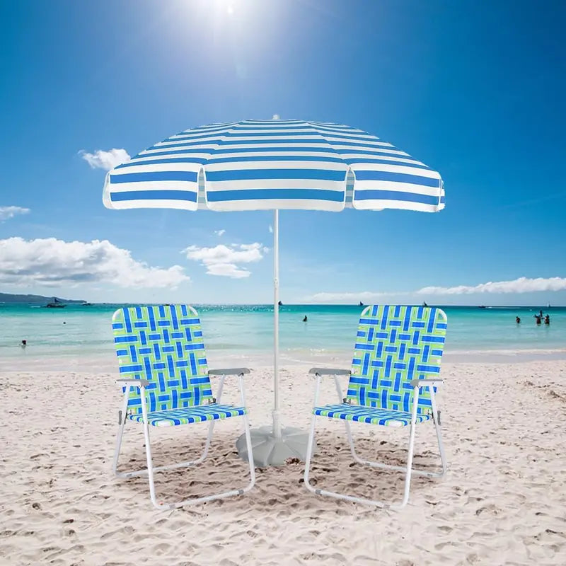 VINGLI Foldable Webbed Lawn Chairs — Pair of Lightweight, Portable Beach & Patio Seating Units