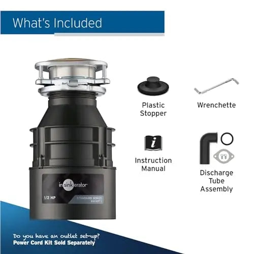 InSinkErator Badger 5 Garbage Disposal, Standard Series 1/2 HP Continuous Feed Food Waste Disposer