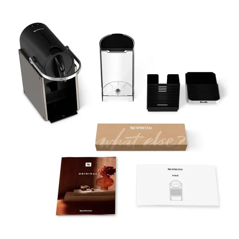 Nespresso Pixie Titan by Breville – Compact Espresso Machine with 19-Bar Pressure, Titanium Finish, BEC440TTN Model