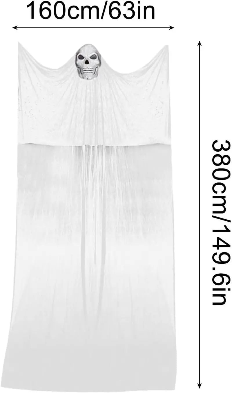 LED Hanging Ghost Light – Large Spooky Yarn Decor for Halloween Indoor/Outdoor Display