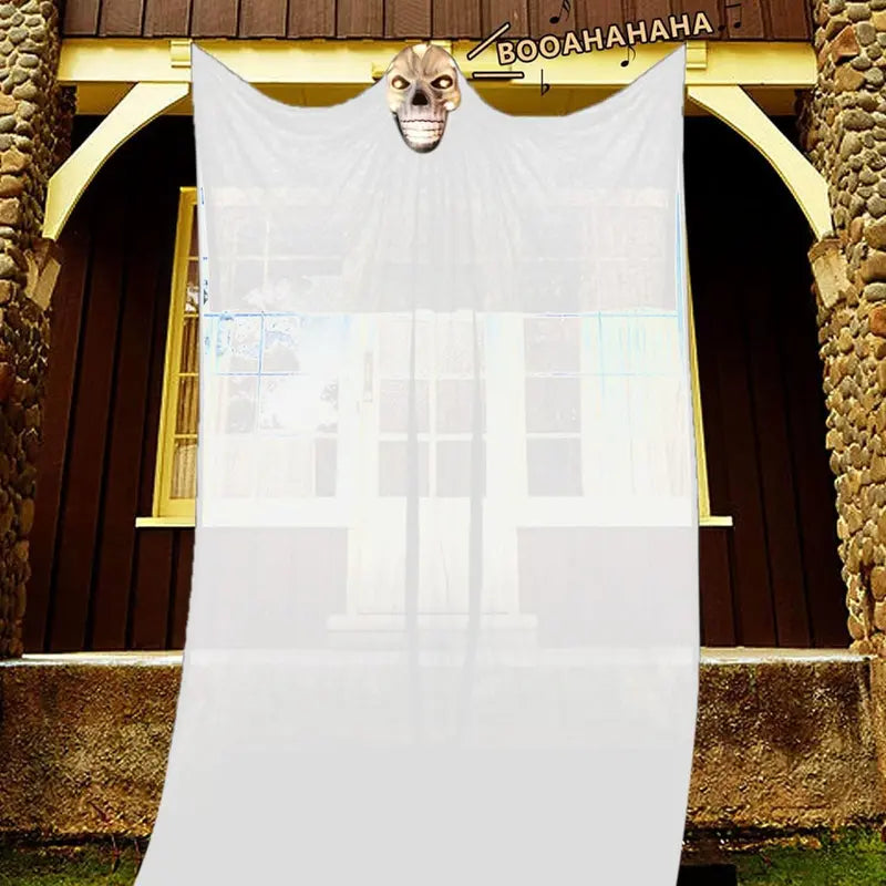 LED Hanging Ghost Light – Large Spooky Yarn Decor for Halloween Indoor/Outdoor Display