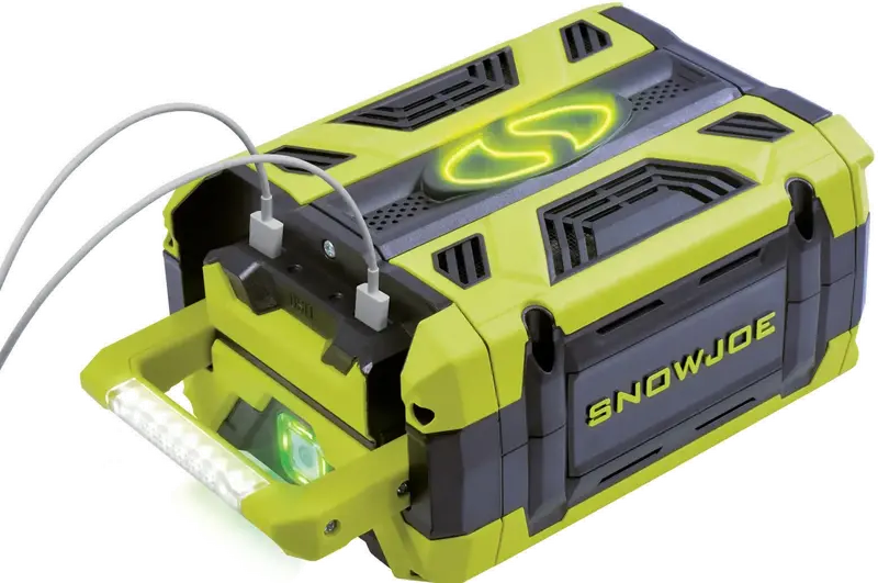 Snow Joe 100V Lithium-Ion Battery 5.0Ah with USB Ports & LED Light