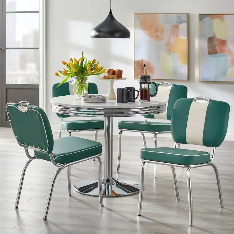 Simple Living Raleigh Retro Dining Set  5-Piece Modern Farmhouse Table and Chairs
