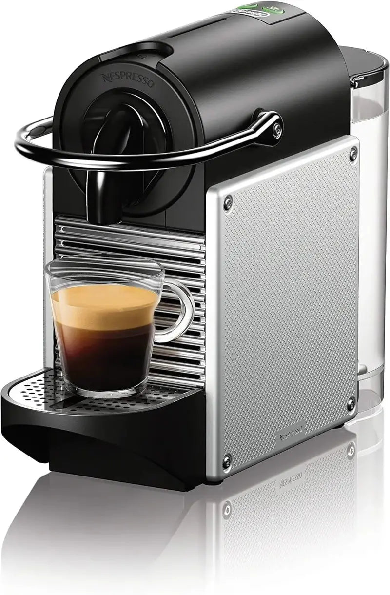Nespresso Pixie Espresso Machine by De'Longhi – Compact 19-Bar Aluminum Coffee Maker, Silver, 1100 ml Water Tank