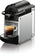 Nespresso Pixie Espresso Machine by De'Longhi – Compact 19-Bar Aluminum Coffee Maker, Silver, 1100 ml Water Tank