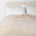 King Luxe Diamond Stitch Velvet Quilt Khaki - Threshold