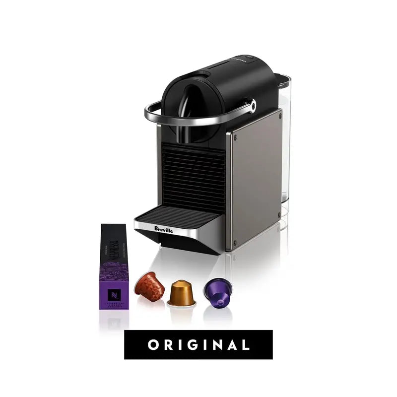 Nespresso Pixie Titan by Breville – Compact Espresso Machine with 19-Bar Pressure, Titanium Finish, BEC440TTN Model