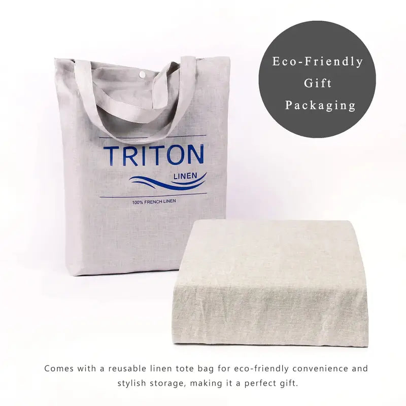 Natural-Linen Duvet Cover – Button Closure, Corner Ties, Breathable Fabric (Full/Queen Size)