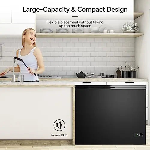 Kismile 7.0 Cubic Feet Chest Freezer with Removable Basket Free Standing