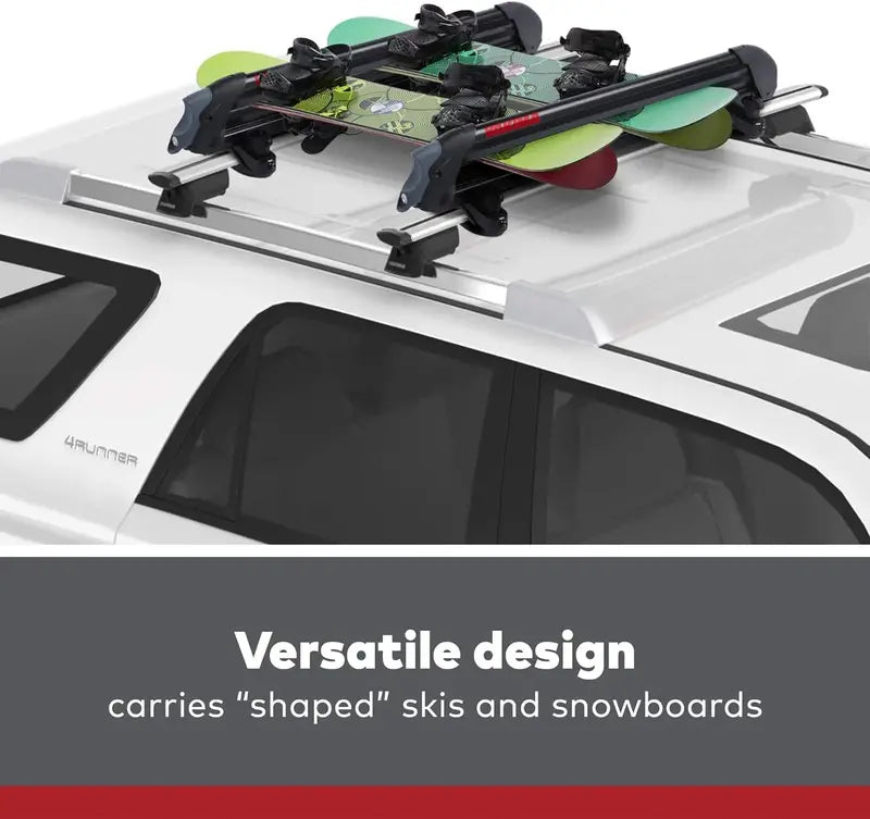 Yakima PowderHound 6-Pair Ski and Snowboard Carrier – Quiet Mount, Black Finish