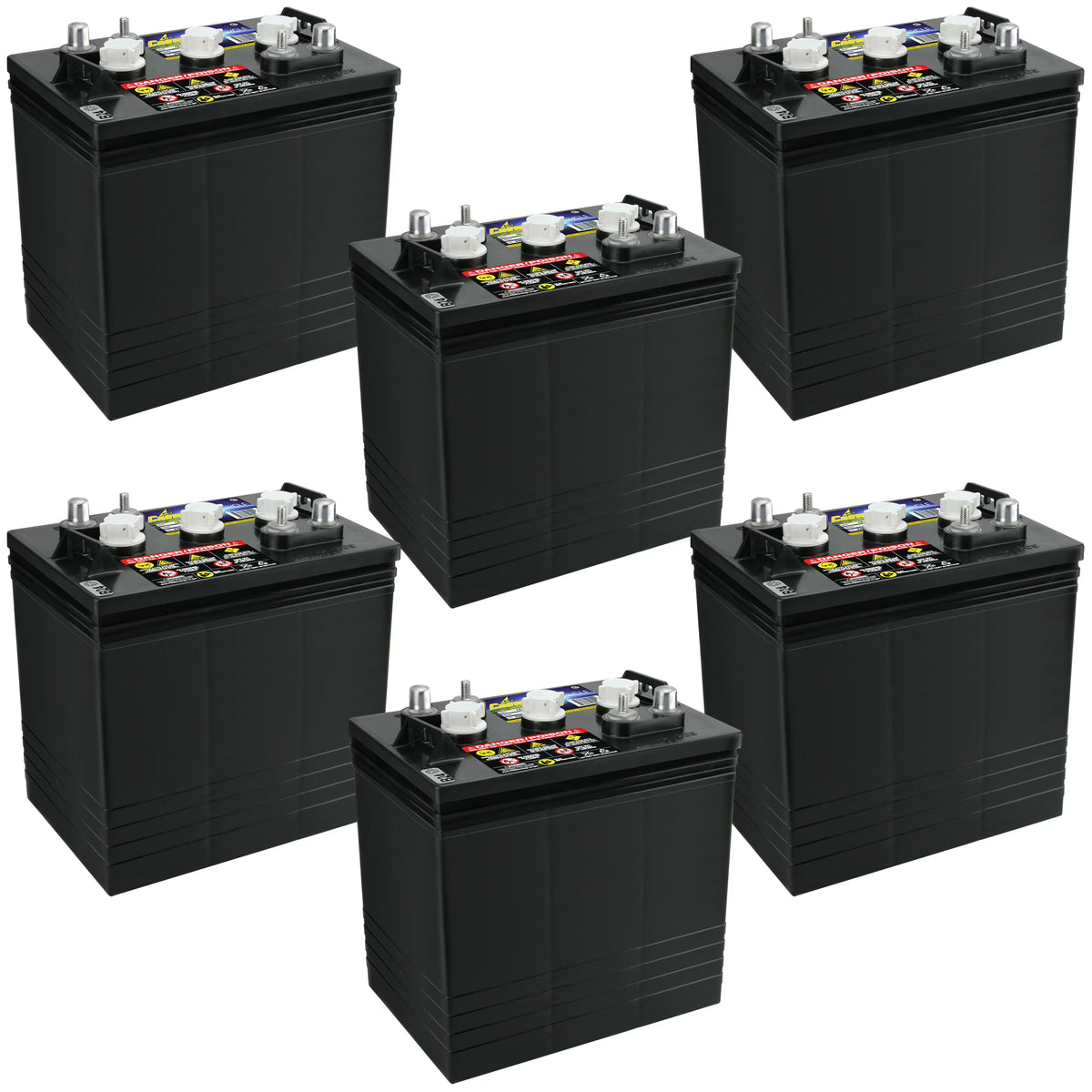 Crown Battery BCI Group GC2 6V 240AH Deep Cycle Golf Cart and Scrubber Battery X6