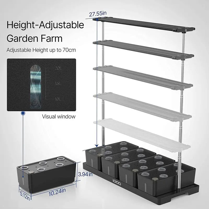 iDOO Hydroponics Growing System – Indoor Herb Garden Planter with 20 Pods & 34W LED Lights