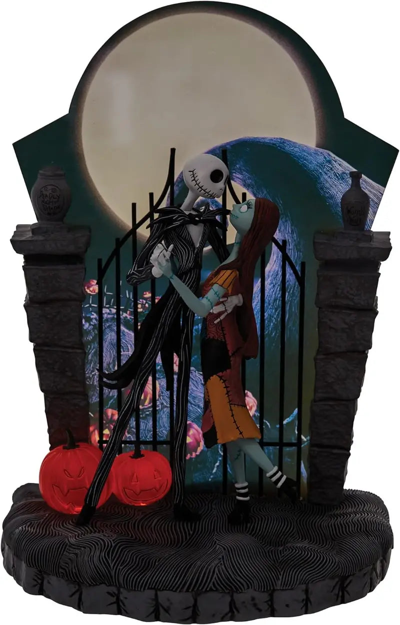 Nightmare Before Christmas Jack and Sally Dancing Light Sculpture – 9-Inch Animated Statue