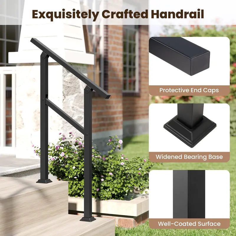 Space-Saving Adjustable Handrail for 0  Steps