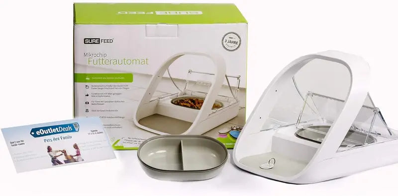 Microchip-Activated Automatic Pet Feeder — Dual-Compartment Design for Wet or Dry Food, Includes Bonus Towel