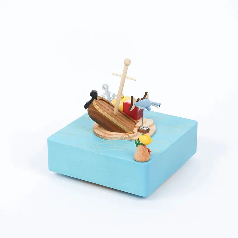 Treasure Hunt Wooden Music Box  Handcrafted Melodic Keepsake with Decorative Design