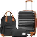 LONG VACATION 6-Piece ABS+PC Hardshell Luggage Set with Spinner Wheels and Carry-On Suitcase