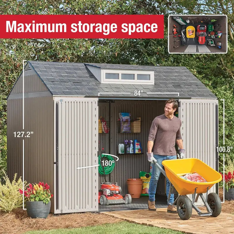 Rubbermaid Heavy-Duty Resin Storage Shed – Includes Floor Panel & Weather-Resistant Build