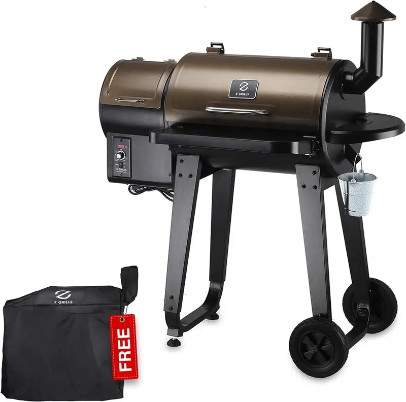 Z GRILLS ZPG-450A 2024 Upgrade Wood Pellet Grill & Smoker, 6-in-1 BBQ, Auto Temp Control, 450 Sq In, Bronze