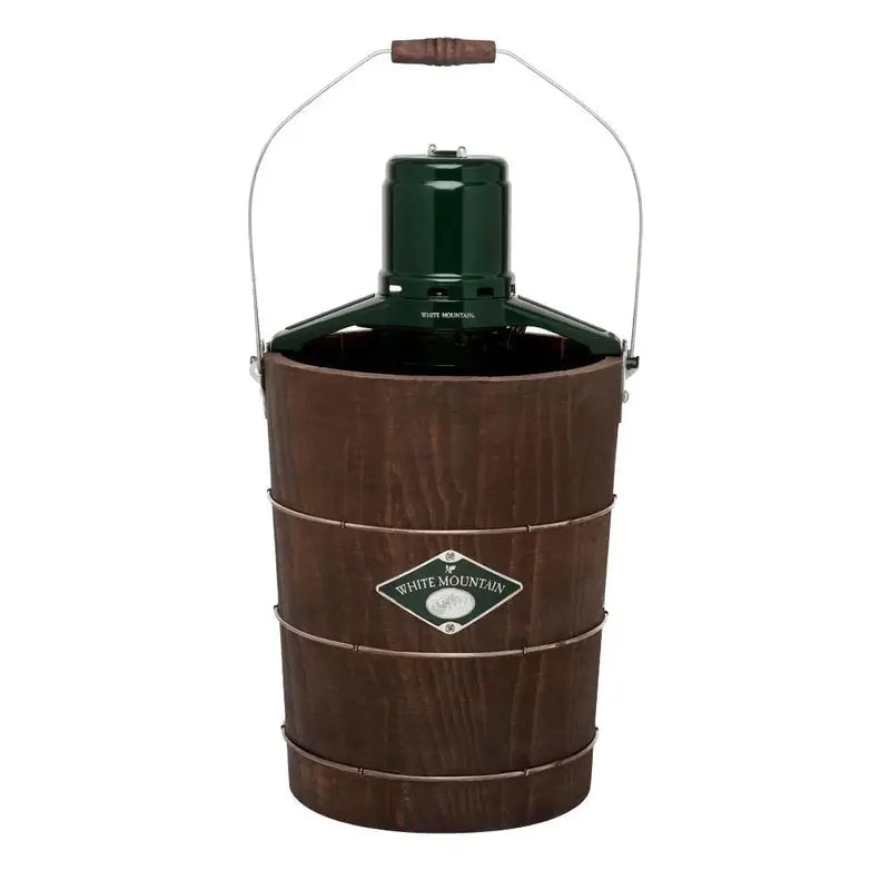 White Mountain 6-Quart Electric Ice Cream Maker – Green & Brown Design, Fully Automatic Churning