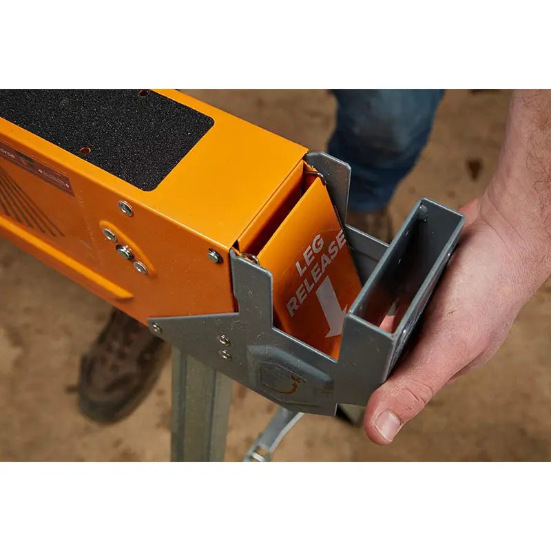H-Style Steel Sawhorse – 30-Inch Height, Auto-Release Legs, 2-Pack