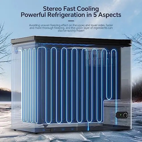 Kismile 7.0 Cubic Feet Chest Freezer with Removable Basket Free Standing